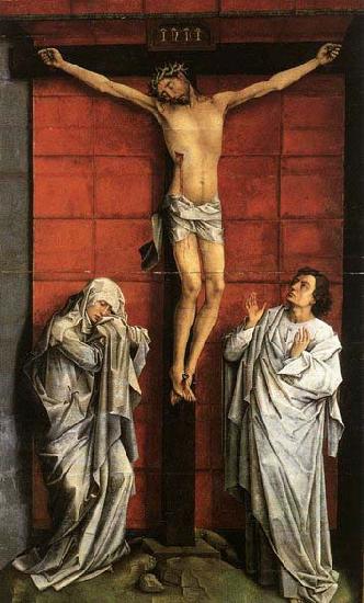WEYDEN, Rogier van der Christus on the Cross with Mary and St John oil painting picture